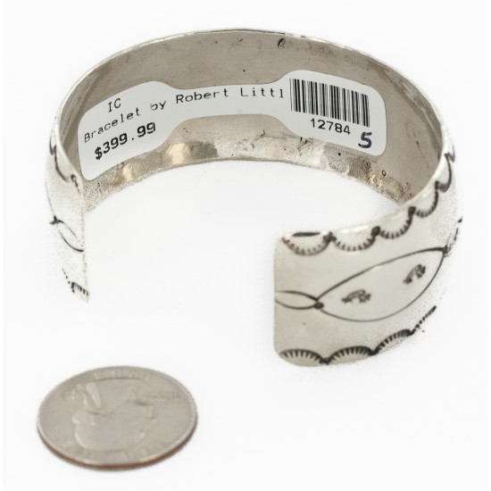 Handmade Kokopelli Certified Authentic Navajo Nickel Natural Turquoise Native American Bracelet 01 12784-5