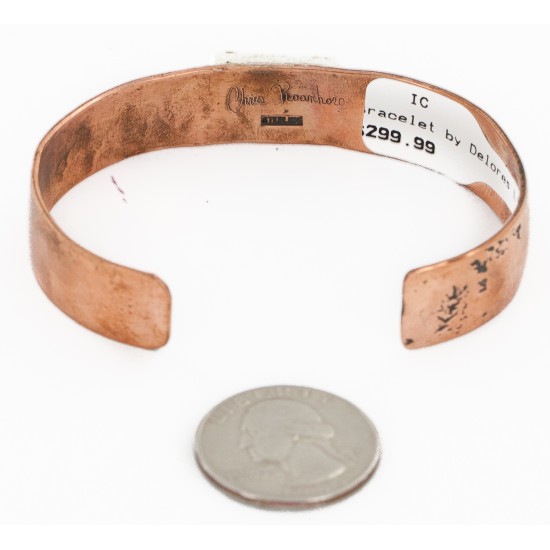 Handmade Horse Certified Authentic Navajo Pure .925 Sterling Silver and Copper Natural Turquoise Native American Bracelet  1286-3