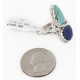 .925 Sterling Silver Handmade Certified Authentic Navajo Natural Turquoise and Lapis Native American Ring  17002-4
