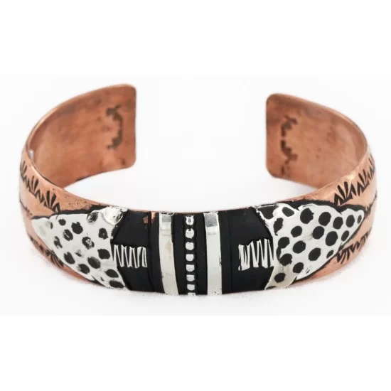 Handmade Arrow Navajo Pure .925 Sterling Silver and Copper Native American Bracelet 244446-4 Handmade Arrow Navajo Pure .925 Sterling Silver and Copper Native American Bracelet 244446-4