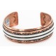 Handmade Certified Authentic Navajo Pure .925 Sterling Silver and Copper Native American Bracelet 24452-1