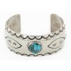 Handmade Kokopelli Certified Authentic Navajo Nickel Natural Turquoise Native American Bracelet 01 12784-5