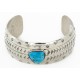 Handmade Kokopelli Certified Authentic Navajo Nickel Natural Turquoise Native American Bracelet 02 12784-11