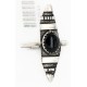 Rare 925 Sterling Silver Handmade Certified Authentic Navajo Natural Black Onyx Native American Ring  12644-0