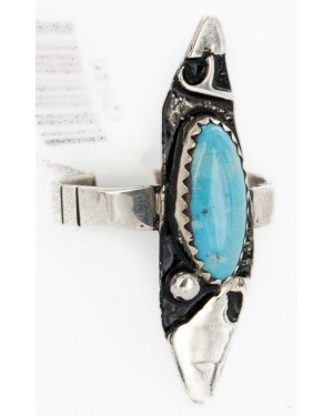 Rare 925 Sterling Silver Handmade Certified Authentic Navajo Natural Turquoise Native American Ring 12646 Rare 925 Sterling Silver Handmade Certified Authentic Navajo Natural Turquoise Native American Ring 12646