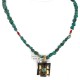 Certified Authentic 12kt Gold Filled and .925 Sterling Silver Handmade Flower Natural Turquoise Coral Native American Necklace 24300-15851-10