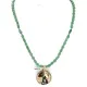Wolf 12kt Gold Filled and .925 Sterling Silver Handmade Natural Turquoise Jade Native American Necklace 24420-4-10225