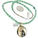 Wolf 12kt Gold Filled and .925 Sterling Silver Handmade Natural Turquoise Jade Native American Necklace 24420-4-10225