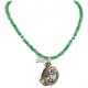 Certified Authentic 12kt Gold Filled and .925 Sterling Silver Handmade Gecko Natural Turquoise Quartz Native American Necklace  24422-2-15781