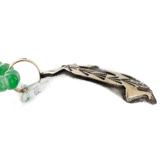 Certified Authentic 12kt Gold Filled and .925 Sterling Silver Handmade Gecko Natural Turquoise Quartz Native American Necklace  24422-2-15781