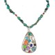 Large Certified Authentic .925 Sterling Silver Handmade Natural Turquoise Coral and Multicolor Stones Native American Necklace 24400-15771 Large Certified Authentic .925 Sterling Silver Handmade Natural Turquoise Coral and Multicolor Stones Native American Necklace 24400-15771
