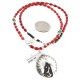 Certified Authentic Wolf .925 Sterling Silver Handmade Natural Turquoise Coral Native American Necklace  24420-2-15771