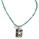 Certified Authentic 12kt Gold Filled and .925 Sterling Silver Horse Wave Handmade Natural Turquoise Native American Necklace 740100-3-102248