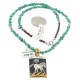 Certified Authentic 12kt Gold Filled and .925 Sterling Silver Horse Wave Handmade Natural Turquoise Native American Necklace 740100-3-102248