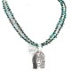 2 Strand Certified Authentic .925 Sterling Silver Kachina Handmade Natural Turquoise Native American Necklace 24422-3-25252-2