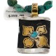 Certified Authentic 12kt Gold Filled and .925 Sterling Silver Handmade Flower Natural Turquoise Coral Native American Necklace 24300-15851-10