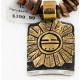 Certified Authentic 12kt Gold Filled and .925 Sterling Silver Handmade Sunface Kachina Natural Tigers Eye Native American Necklace 24302-16034-1