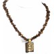 Certified Authentic 12kt Gold Filled and .925 Sterling Silver Handmade Sunface Kachina Natural Tigers Eye Native American Necklace 24302-16034-1