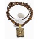 Certified Authentic 12kt Gold Filled and .925 Sterling Silver Handmade Sunface Kachina Natural Tigers Eye Native American Necklace 24302-16034-1