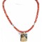 Certified Authentic 12kt Gold Filled and .925 Sterling Silver Handmade Wolf Natural Turquoise Coral Native American Necklace 24324-4-25276 Certified Authentic 12kt Gold Filled and .925 Sterling Silver Handmade Wolf Natural Turquoise Coral Native American Necklace 24324-4-25276