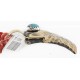 Certified Authentic 12kt Gold Filled and .925 Sterling Silver Handmade Wolf Natural Turquoise Coral Native American Necklace 24324-4-25276 Certified Authentic 12kt Gold Filled and .925 Sterling Silver Handmade Wolf Natural Turquoise Coral Native American Necklace 24324-4-25276