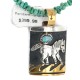 Certified Authentic 12kt Gold Filled and .925 Sterling Silver Horse Wave Handmade Natural Turquoise Native American Necklace 740100-3-102248