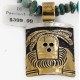 Certified Authentic 12kt Gold Filled and .925 Sterling Silver Kachina Handmade Natural Turquoise Coral Native American Necklace 24302-15771-22