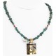 Certified Authentic 12kt Gold Filled and .925 Sterling Silver Kachina Handmade Natural Turquoise Coral Native American Necklace 24302-15771-22