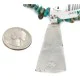 .925 Sterling Silver Handmade Natural Turquoise Black Onyx Native American Necklace 24422-4-16070