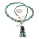.925 Sterling Silver Handmade Natural Turquoise Black Onyx Native American Necklace 24422-4-16070
