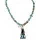 Certified Authentic .925 Sterling Silver Handmade Natural Turquoise Black Onyx Native American Necklace 24422-4-16070
