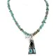 .925 Sterling Silver Handmade Natural Turquoise Black Onyx Native American Necklace 24422-4-16070