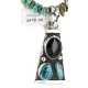 .925 Sterling Silver Handmade Natural Turquoise Black Onyx Native American Necklace 24422-4-16070