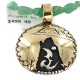 Certified Authentic Wolf 12kt Gold Filled and .925 Sterling Silver Handmade Natural Turquoise Jade Native American Necklace 24420-4-10225
