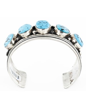 Collectable Handmade Certified Authentic Navajo .925 Sterling Silver Turquoise Native American Bracelet 12353-1 Collectable Handmade Certified Authentic Navajo .925 Sterling Silver Turquoise Native American Bracelet 12353-1