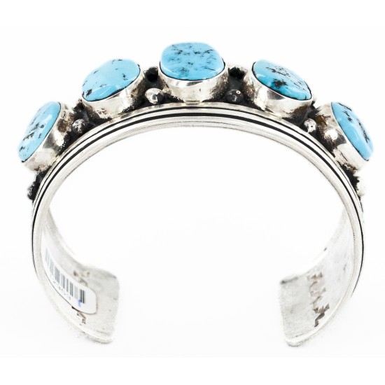 Collectable Handmade Certified Authentic Navajo .925 Sterling Silver Turquoise Native American Bracelet 12353-1