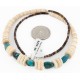 Navajo .925 Sterling Silver Certified Authentic Natural Graduated Melon Shell Turquoise Native American Necklace 16079 Navajo .925 Sterling Silver Certified Authentic Natural Graduated Melon Shell Turquoise Native American Necklace 16079