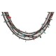 Certified Authentic 5 Strand Navajo .925 Sterling Silver Turquoise and Coral Native American Necklace 16082