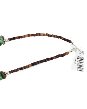 Certified Authentic 3 Strand Horse Navajo .925 Sterling Silver Natural Turquoise Jasper Jet Native American Necklace 1531