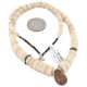 Certified Authentic Navajo .925 Sterling Silver Natural Graduated Melon Shell and Turquoise Native American Necklace 16073-3