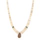 Certified Authentic Navajo .925 Sterling Silver Natural Graduated Melon Shell and Turquoise Native American Necklace 16073-3