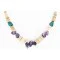 Navajo .925 Sterling Silver Natural Graduated Melon Shell Turquoise Amethyst Native American Necklace 16080-2
