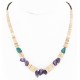Certified Authentic Navajo .925 Sterling Silver Natural Graduated Melon Shell Turquoise Amethyst Native American Necklace 16080-2