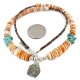 Certified Authentic Navajo .925 Sterling Silver Natural Graduated Melon Shell Turquoise Native American Necklace 16061-3