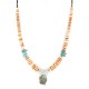 Certified Authentic Navajo .925 Sterling Silver Natural Graduated Melon Shell Turquoise Native American Necklace 16061-3