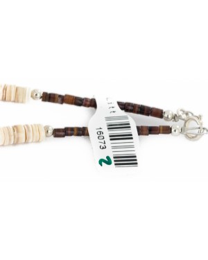 Navajo .925 Sterling Silver Certified Authentic Natural Graduated Melon Shell Turquoise Native American Necklace 16073-2