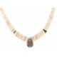 Navajo .925 Sterling Silver Certified Authentic Natural Graduated Melon Shell Turquoise Native American Necklace 16073-2
