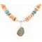 Navajo .925 Sterling Silver Natural Graduated Spiny Oyster and Turquoise Native American Necklace 16061-1 Navajo .925 Sterling Silver Natural Graduated Spiny Oyster and Turquoise Native American Necklace 16061-1