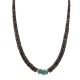 Navajo Certified Authentic .925 Sterling Silver Natural Graduated Heishi Turquoise Amethyst Native American Necklace  16069