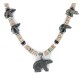 Bear Certified Authentic Navajo .925 Sterling Silver Natural Graduated Melon Shell Turquoise Jasper Native American Necklace 16049-3